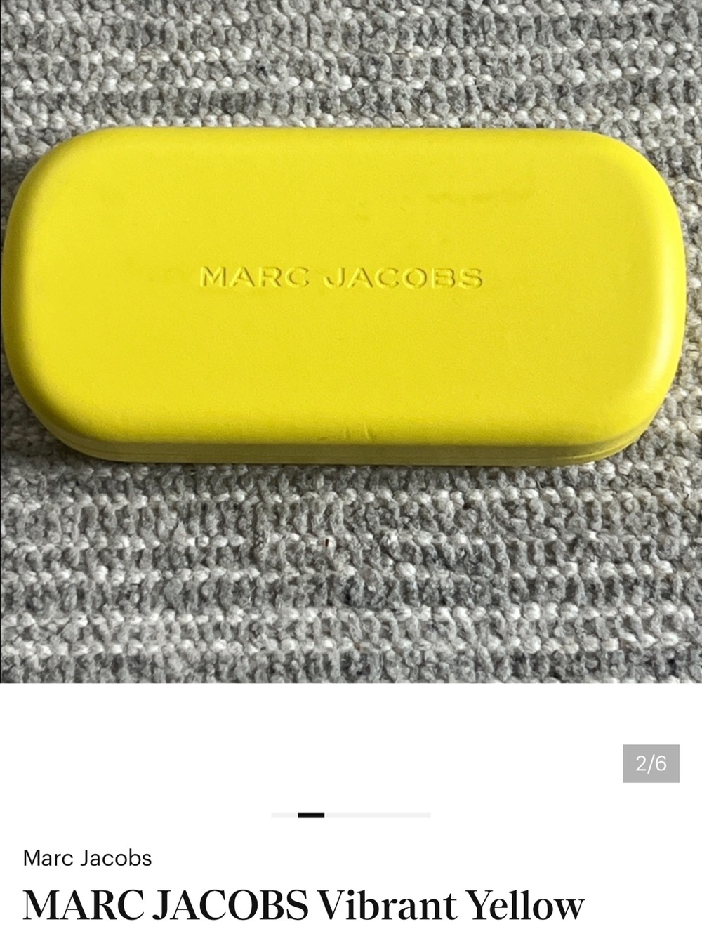 Marc Jacobs Yellow Sunglasses Case with cleaning cloth! - Picture 3 of 7